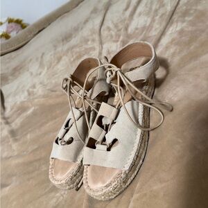 Soludos Cream Espadrille Sandals 7.5